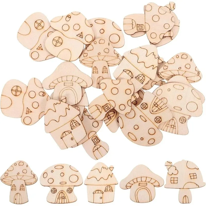 50pcs Mushroom Wood Cutouts Un – Oud Wood Chip Bewertung und Preis