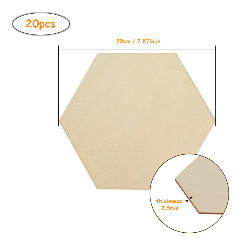 20pcs 20cm Hexagon Unfinished  – Oud Wood Chip Bewertung und Preis