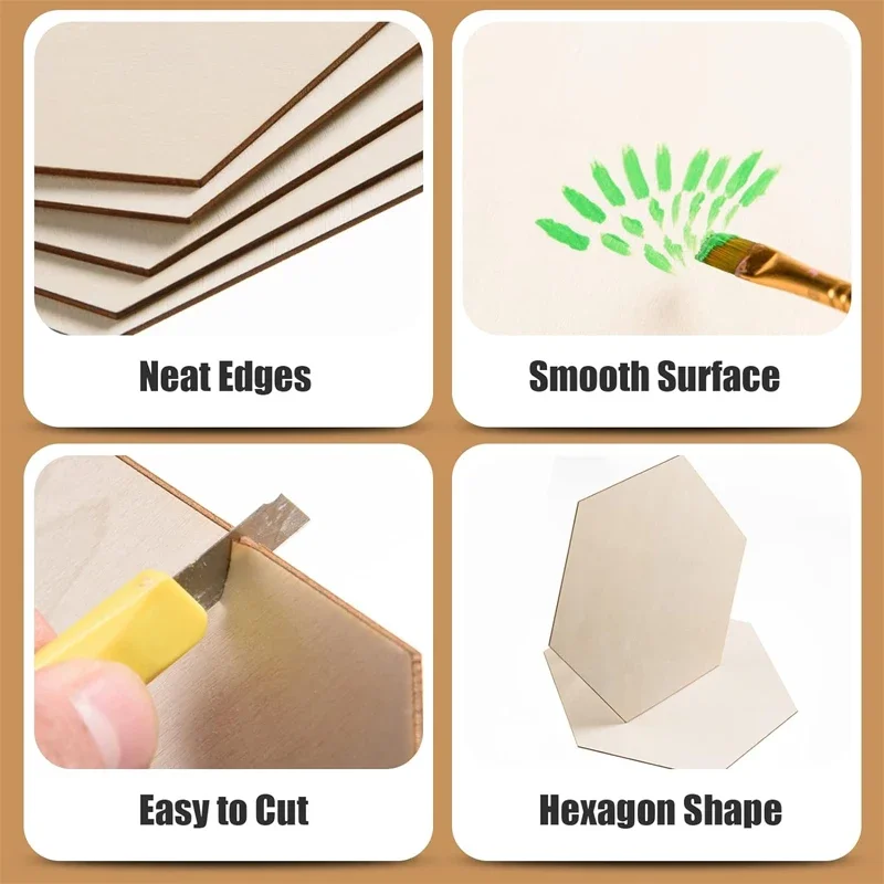 20pcs 20cm Hexagon Unfinished  – Oud Wood Chip Bewertung und Preis