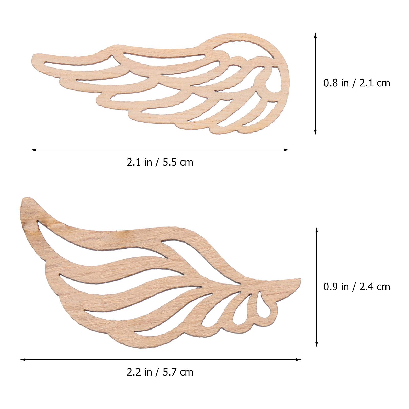 100Pcs Angel Wings Wooden Craf – Oud Wood Chip Bewertung und Preis