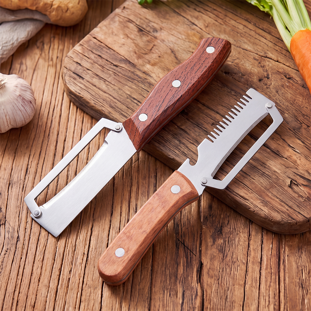 Stainless steel peeler with wo – Oud Wood Chip Bewertung und Preis