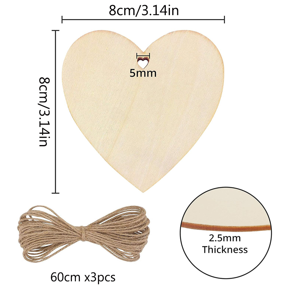 10/20/60Pcs Wood Heart Slices  – Oud Wood Chip Bewertung und Preis