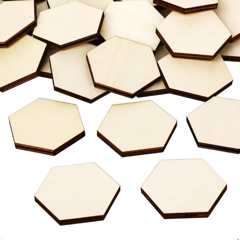 50PCS 4CM Unfinished Wood Hexa – Oud Wood Chip Bewertung und Preis