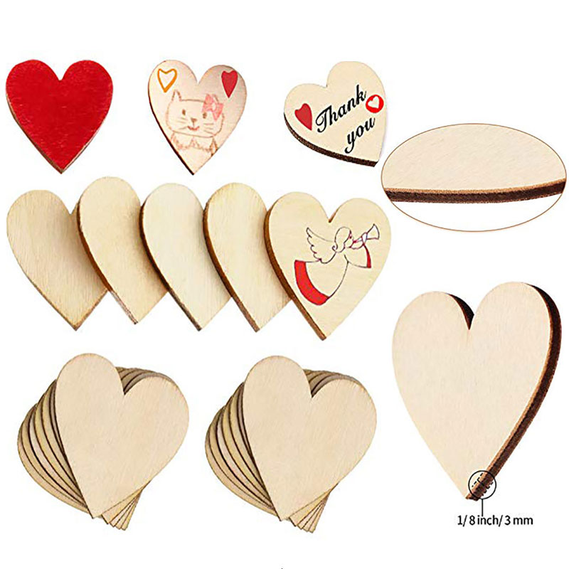 3-100Pcs Unfinished Wooden Hea – Oud Wood Chip Bewertung und Preis
